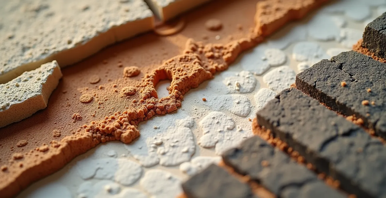 Comparación visual de diferentes tipos de muros españoles mostrando su capacidad aislante