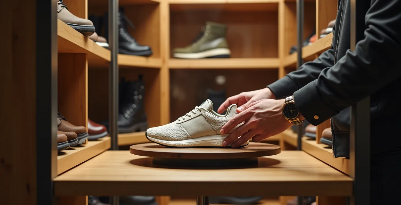 Vitrinas climatizadas para colección de zapatillas con bases giratorias