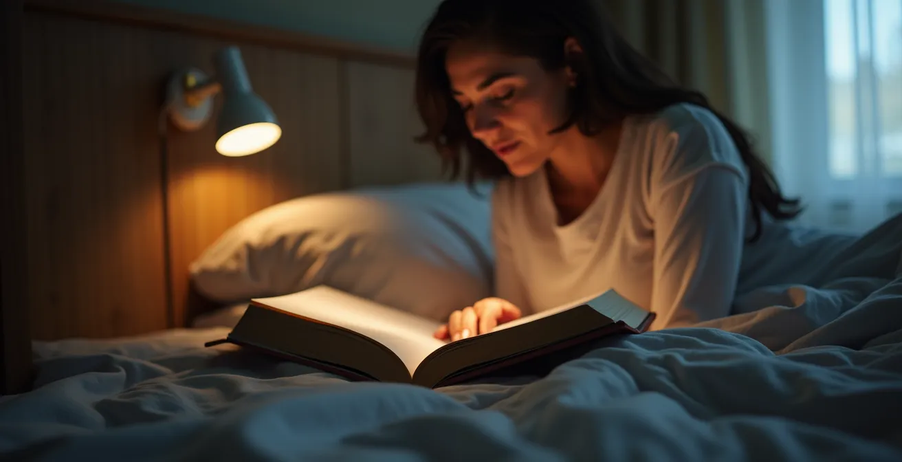 Aplique de lectura LED orientable junto a la cama en dormitorio minimalista