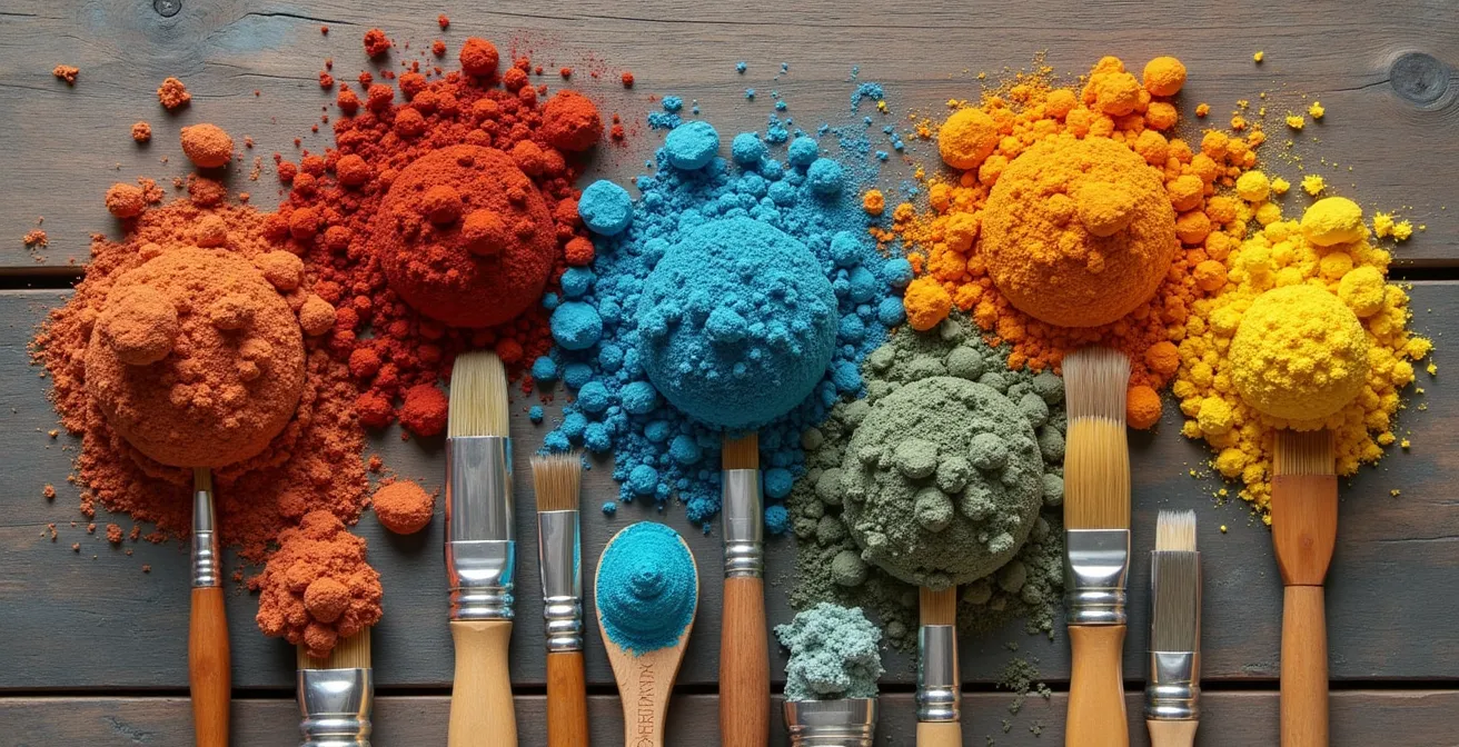 Muestras de pintura natural inspiradas en paisajes españoles